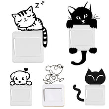 Load image into Gallery viewer, Cute Black Animls Switch Decal Wall Stickers