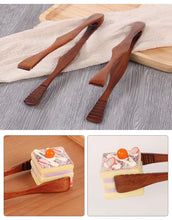 Load image into Gallery viewer, BalleenShiny Wood Food Tongs Barbecue Steak Tongs