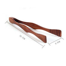 Load image into Gallery viewer, BalleenShiny Wood Food Tongs Barbecue Steak Tongs