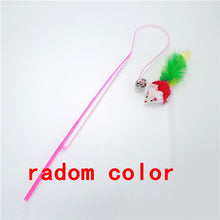 Load image into Gallery viewer, Funny Feather Spring Kitten Cat Toy Feather Rod Teaser Bell Bead