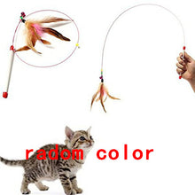 Load image into Gallery viewer, Funny Feather Spring Kitten Cat Toy Feather Rod Teaser Bell Bead