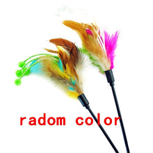 Load image into Gallery viewer, Funny Feather Spring Kitten Cat Toy Feather Rod Teaser Bell Bead