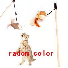 Load image into Gallery viewer, Funny Feather Spring Kitten Cat Toy Feather Rod Teaser Bell Bead