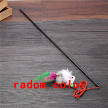 Load image into Gallery viewer, Funny Feather Spring Kitten Cat Toy Feather Rod Teaser Bell Bead