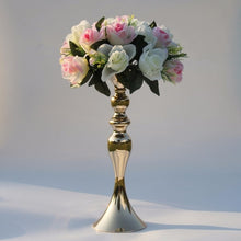 Load image into Gallery viewer, Gold Candle Holders Metal Candlestick Flower Vase