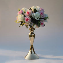 Load image into Gallery viewer, Gold Candle Holders Metal Candlestick Flower Vase