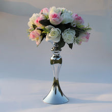 Load image into Gallery viewer, Gold Candle Holders Metal Candlestick Flower Vase