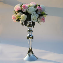 Load image into Gallery viewer, Gold Candle Holders Metal Candlestick Flower Vase