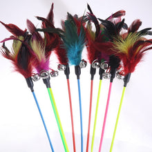 Load image into Gallery viewer, Cat Stick Feather With Small Bell Natural Like Birds