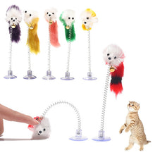 Load image into Gallery viewer, Random Colour Plastic Cat Toys Feather Funny Cat Mice Shape