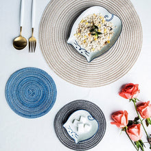 Load image into Gallery viewer, Round Design Table Ramie Insulation Pad Solid Placemats Linen Non Slip