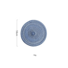 Load image into Gallery viewer, Round Design Table Ramie Insulation Pad Solid Placemats Linen Non Slip