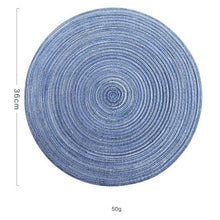Load image into Gallery viewer, Round Design Table Ramie Insulation Pad Solid Placemats Linen Non Slip