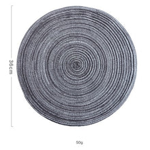 Load image into Gallery viewer, Round Design Table Ramie Insulation Pad Solid Placemats Linen Non Slip