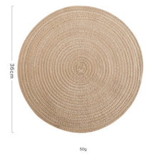 Load image into Gallery viewer, Round Design Table Ramie Insulation Pad Solid Placemats Linen Non Slip