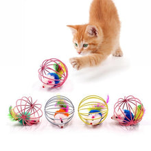 Load image into Gallery viewer, Cat Interactive Toy Stick Feather Wand With Small Bell Mouse Cage Toys