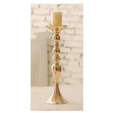 Load image into Gallery viewer, Gold Candle Holders Metal Candlestick Flower Vase