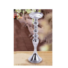 Load image into Gallery viewer, Gold Candle Holders Metal Candlestick Flower Vase